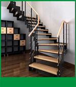 复式 深圳意美登家装 双梁钢木楼梯 商务楼梯