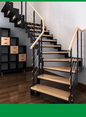 深圳意美登家装双梁钢木楼梯，复式商务楼梯