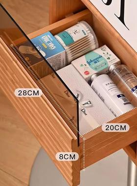 樱木落旋转穿衣镜实木小型全身镜日式书架户收纳杂志柜展地示FS75