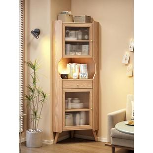 实三角形转角64656472柜墙角柜木沙靠发边拐角墙酒小型置物架客厅