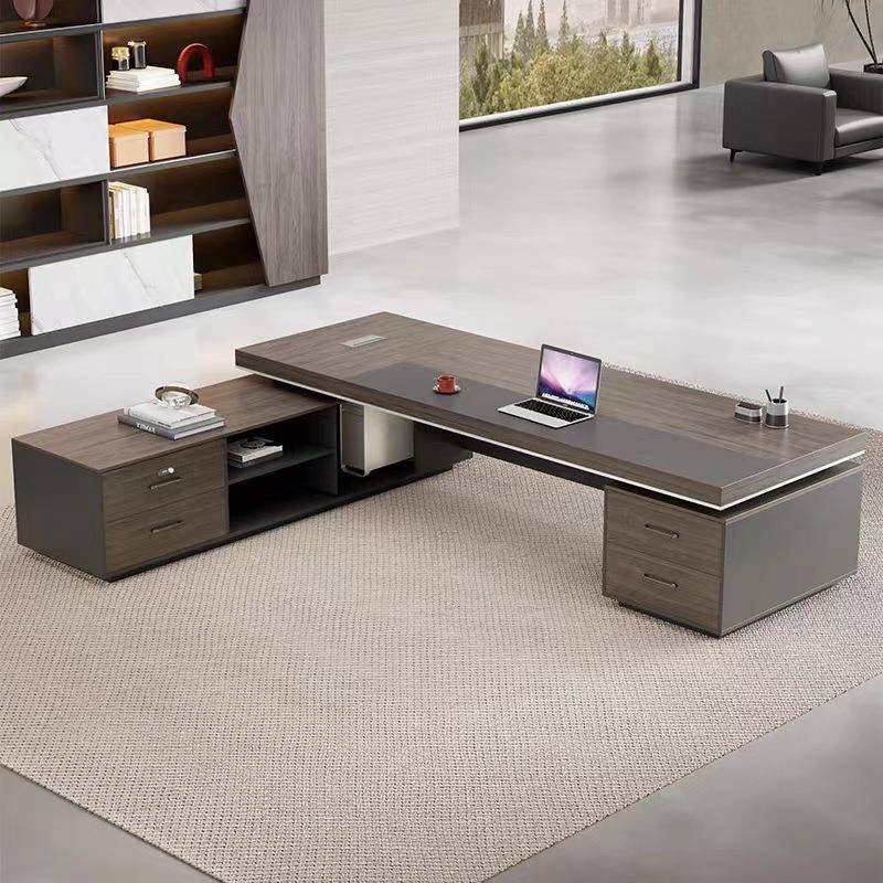 老板约中式办公桌新桌椅组合简现代WCQ轻奢大班台经理主管桌总裁