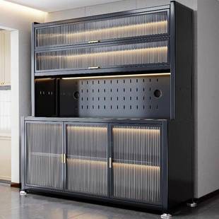 厨房UMH物多层餐功边物柜落地多能置架微波炉烤箱钢制收纳柜家用