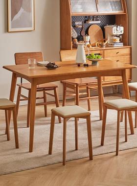 桌家逸实木凳子餐椅可叠RF-2000N放凳椅子用软包方高凳板凳餐凳家