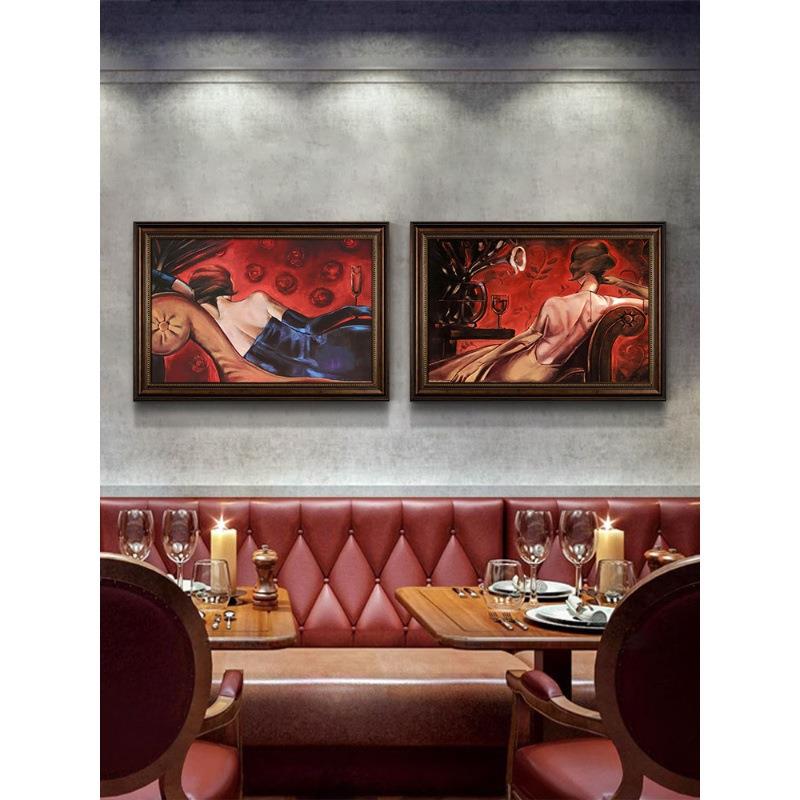 工业风酒吧装饰画酒馆清吧KTV包厢墙壁画复古西餐厅酒店油画挂画图片