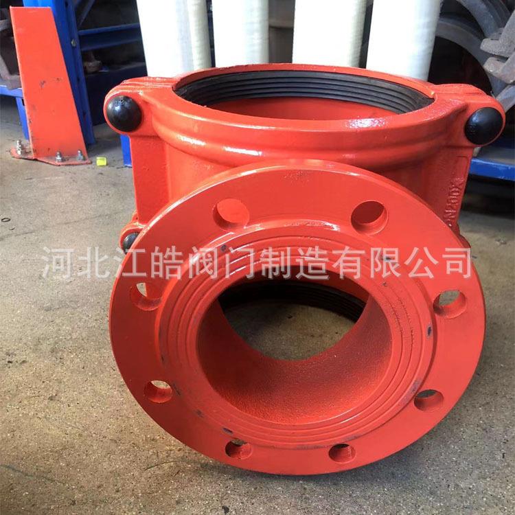 JH6750节哈夫节马鞍三通哈夫式马鞍通球铸铁全包分水三分支墨卡子