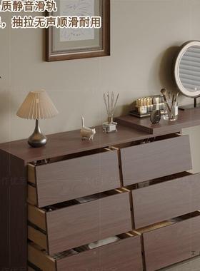 中古风实木纳斗柜妆梳妆台室多层抽屉柜卧可旋转79890化桌收柜储