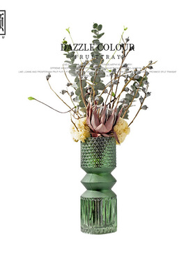 仿真花轻奢花艺套装绿植高端摆花客厅样板间酒店大堂洽谈桌花摆件