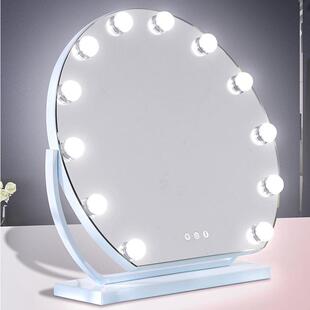 l无品牌/e妆镜d可旋转化妆桌面大号台式补化镜光灯泡款好莱坞化妆