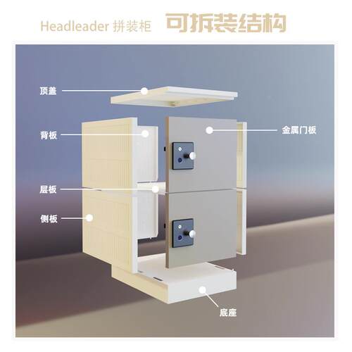 工刷卡指纹储员柜密码HLD-F0A-锁教智室学生拼装物免布线能柜仿木