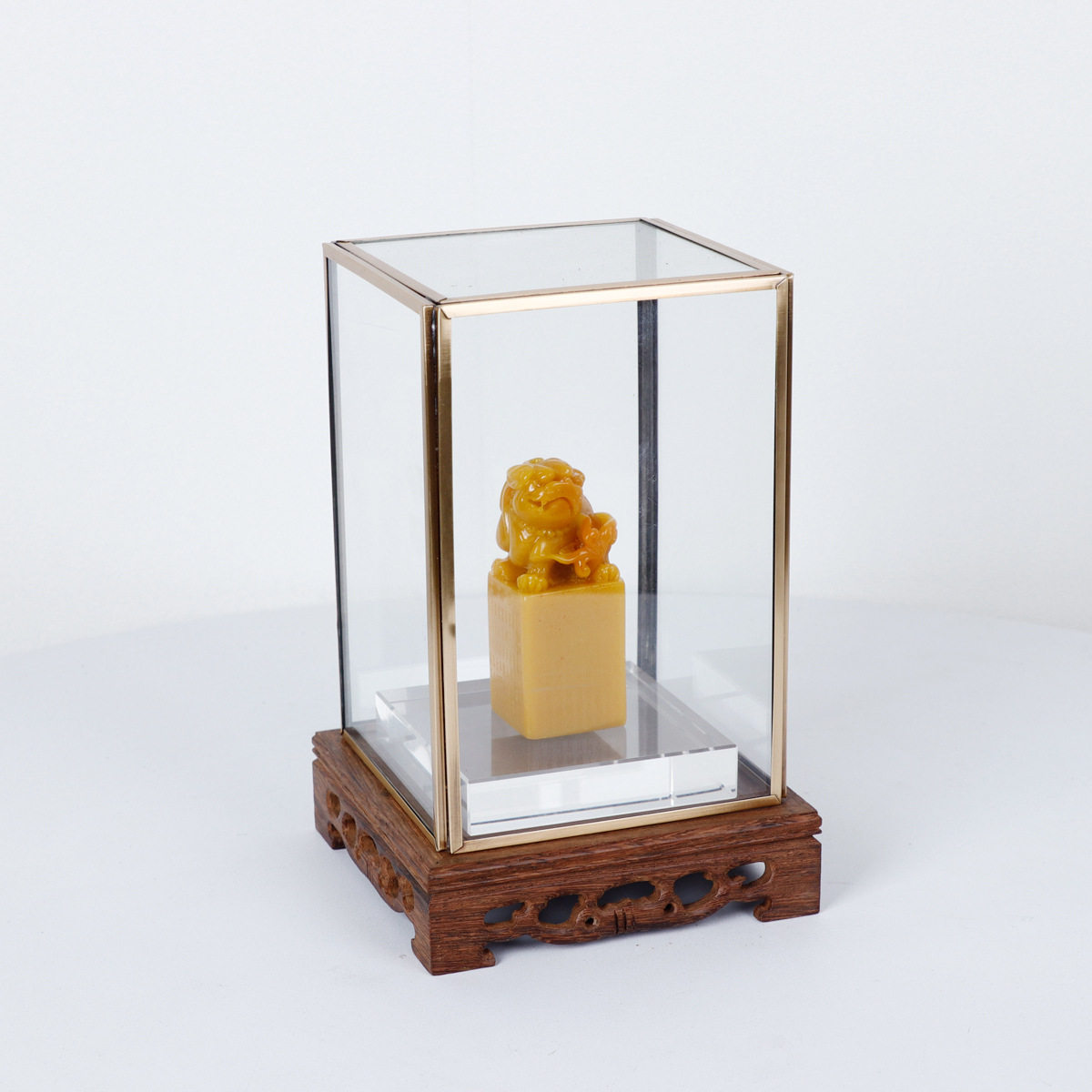 现代样板房展示柜玻璃罩子摆设软装搭配家具展厅装饰品新中式摆件