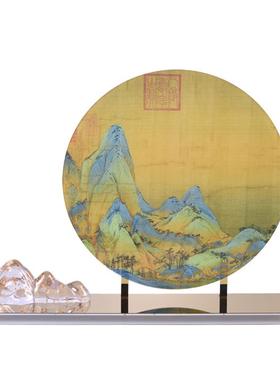 新中式轻奢亚克力图案摆件样板房间售楼处客厅餐边柜玄关软装饰品