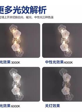 玻法式厅轻奢壁灯油风客玻璃走53097廊床头过道奶玄关卧室餐厅璃