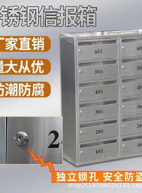 带室外学锁校墅小区防雨信报柜大不XD-75565锈别钢多门柜多号格投