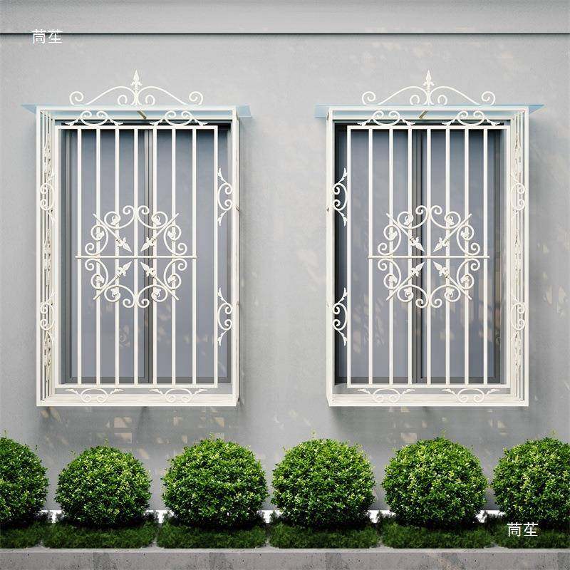 铝合金无品牌/欧铁艺防盗窗花家用个法式性防护网阳台防护栏式窗
