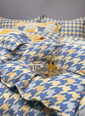 25585厚2023秋冬新款加花全磨毛单被套活性棉印纯棉磨毛被罩单品