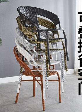 阳老台桌椅一套茶桌椅组合藤椅三件套户63347外简靠约藤椅子藤编