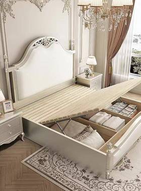 美式床奢双人F83#床床主卧花简约公床轻奢皮床家用主高端欧式床华