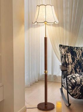 落地灯式客厅沙发美式LM102落复古实布艺木中古风胡桃木色卧室头