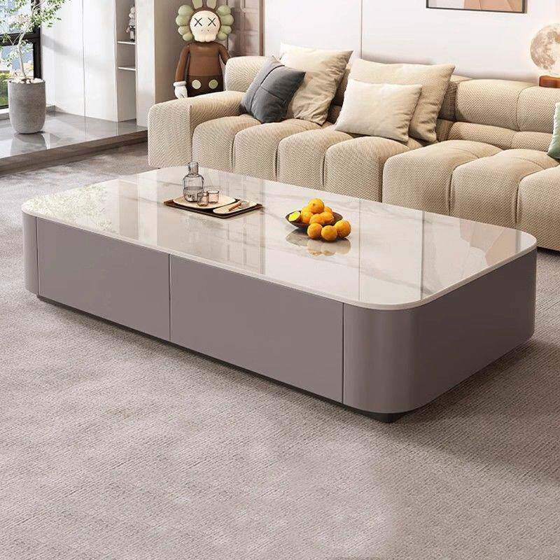 轻奢电视奢柜岩板茶几家电用小户型茶几简约现轻代落地茶ZOC几视