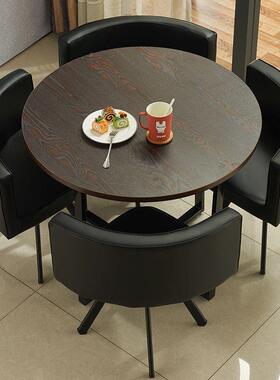 简约待家用办餐桌椅组合小圆PFS58625桌店铺公室闲会议桌休小户型
