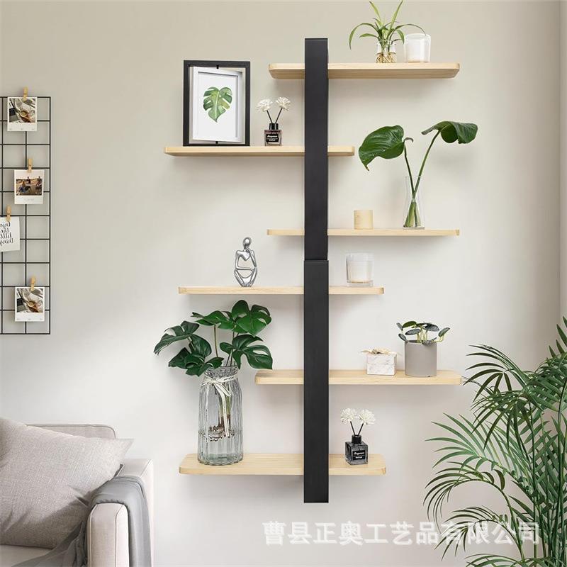 木质置架墙壁挂式储物饰物架意多层博古架创相框摆件无品牌/绿植实木装架