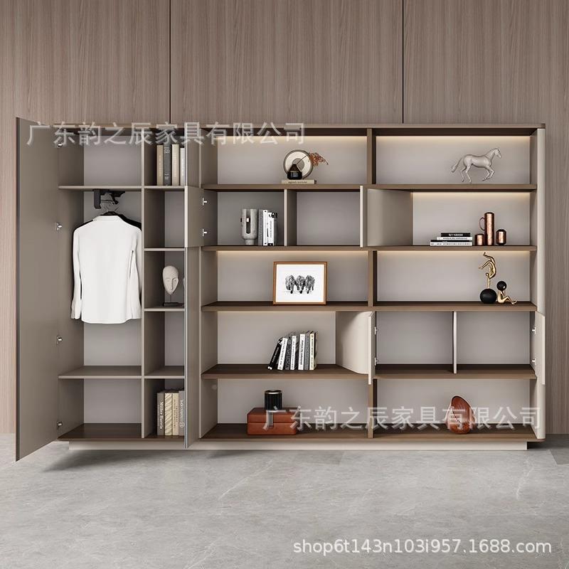 办物公室背景柜老板办档公GGG桌文件柜置房书展示柜高轻奢靠墙柜