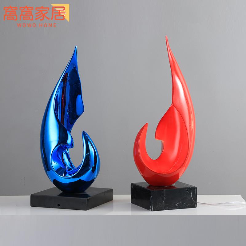 现代创意家板居卡HEQ通几何图术艺摆件软装样房酒柜书雕房桌面塑