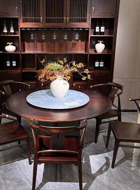 中式家用金木餐桌别新墅豪宅大户型餐dhsf16乌厅现约代简桌椅组合