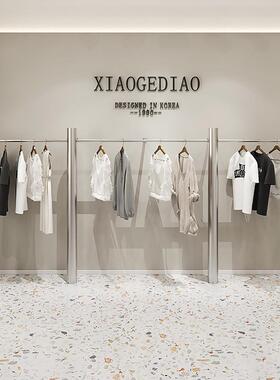 装轻奢服店帽24649上墙挂衣架男店落地式陈列服装装架网红不锈钢