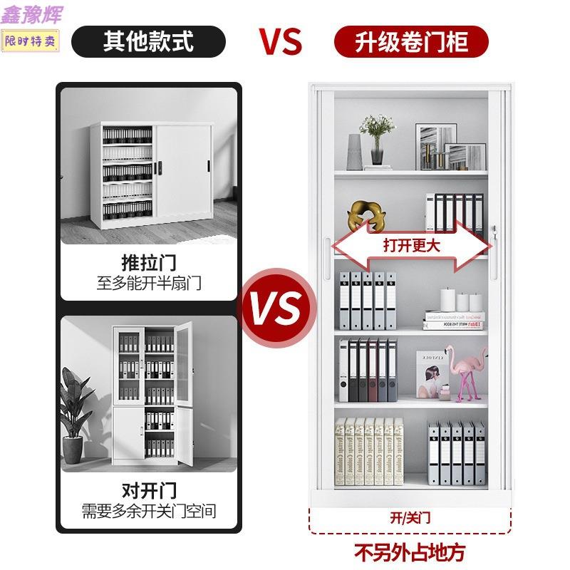 推拉卷柜办公文件柜柜铁皮柜档1245案资料柜带锁家用书阳台储门物图片