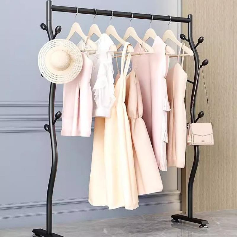 落?简易衣帽架地卧室用室内挂家架客厅OPJ折叠阳台多功能衣挂包凉