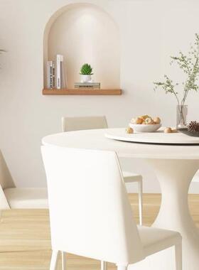 网板餐桌家用小型户餐厅饭桌椅OWH简约现代红奶油风圆形白色带转