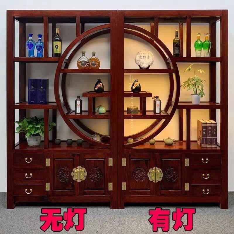 实木博古架式93910酒柜中茶柜船木博古架新中式隔客厅公共室断储