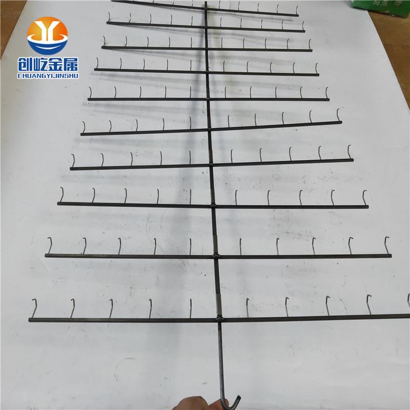 挂具焊骨架W1359鱼铁钉挂钩喷油烤铁漆板丝网涂装喷粉吊空线夹具