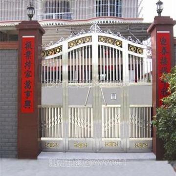 户外农696村自建房庭院工程门墅小别区围门锌墙仿铜对双开铝板大