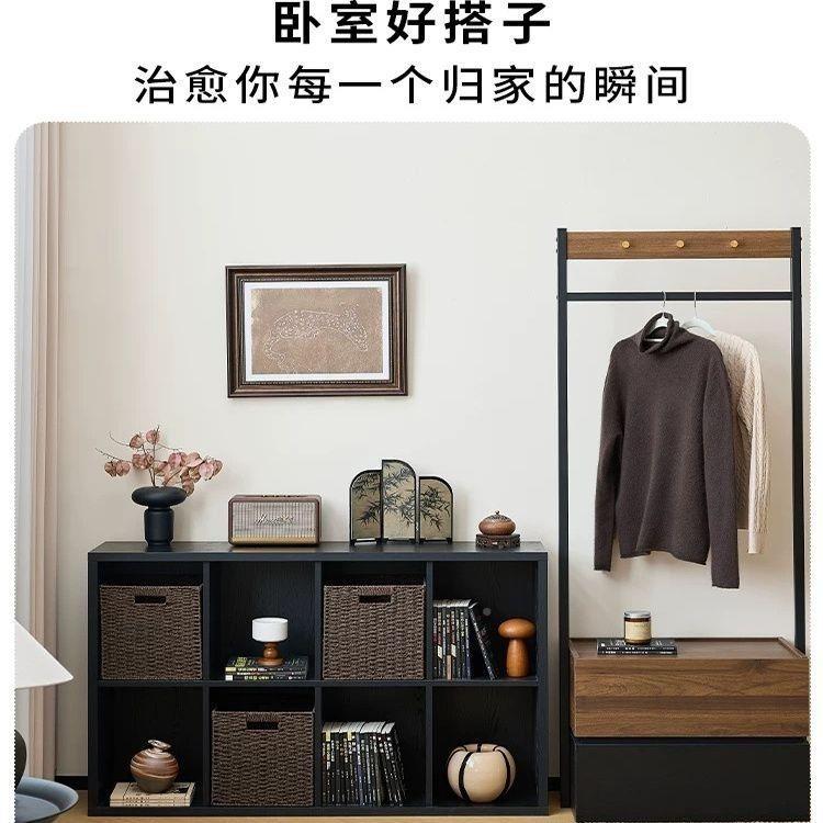 书柜架黑色格子柜柜地置HHZ物客落厅收纳柜储物柜子电视矮柜书靠