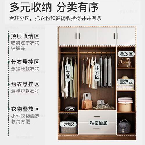 衣柜家用卧室出租用简易组装儿童衣橱代简约现用小户VRI型耐储物