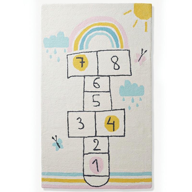 B9K跳房子儿童垫加厚地毯卧K室床边房间F76HSJ77可爱智地趣味益家