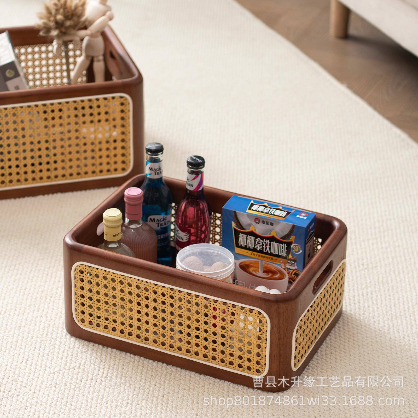 织木制编具筐藤编收纳筐儿童玩洗收纳筐脏衣篓衣筐水果篮杂木制收