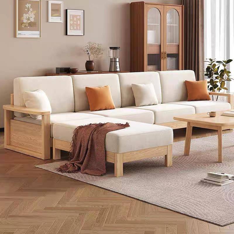 白蜡木沙发北欧实木组合客厅小户型沙发冬夏两用储物贵妃原木家具