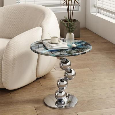 意识极简大理石边几沙发客厅角几现代高级艺术感家用角几小圆茶几