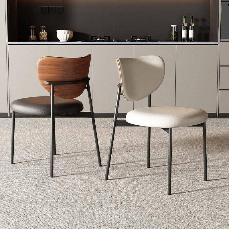 现货意式极简餐椅家用轻奢靠背椅小户型复古餐桌椅高级感实木椅子