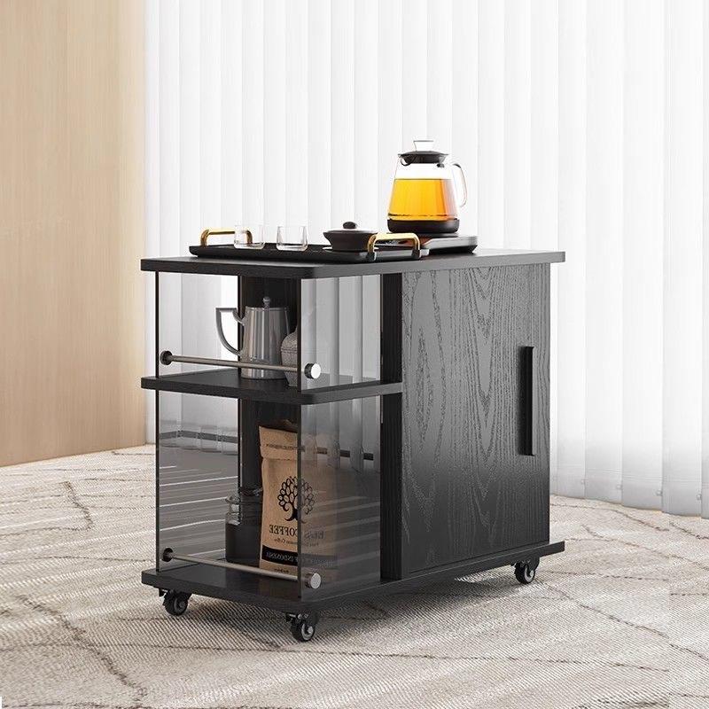 沙发边几多功能移动茶台茶桌小柜子储物柜客厅实木茶水柜休闲边柜