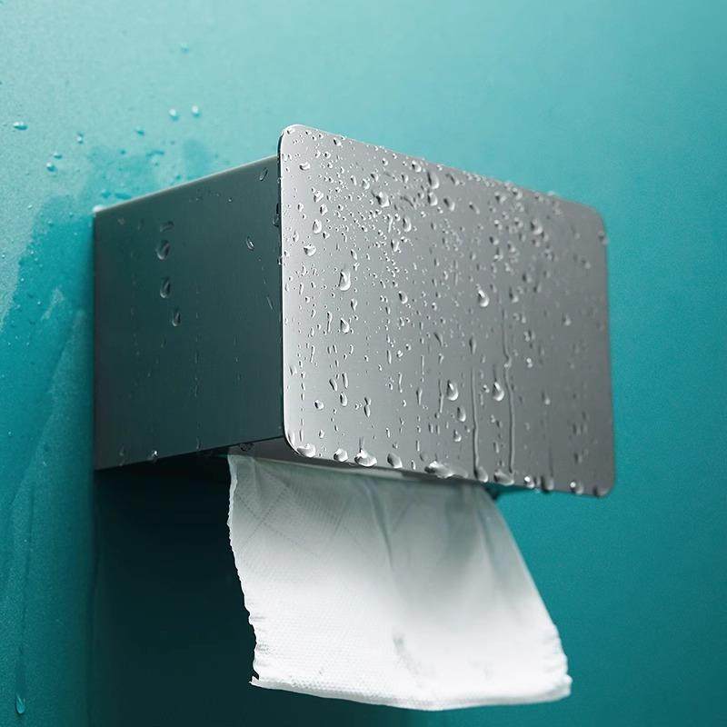 枪灰色抽纸盒纸巾盒卫生间壁挂式304不锈钢厕纸盒卷纸置物架防水