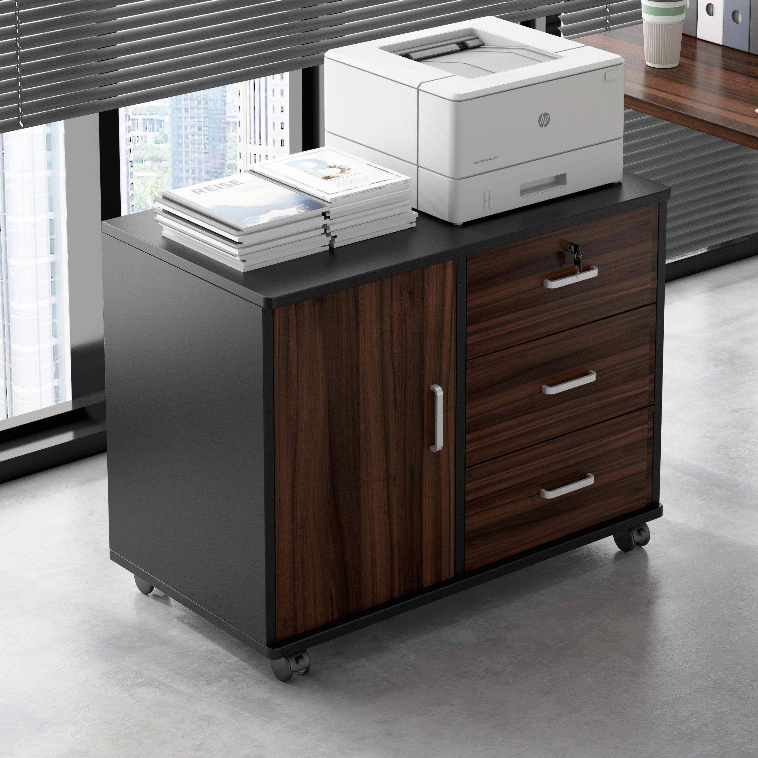 文件柜办公室柜子置物柜办公电脑桌下收纳柜落地矮柜储物柜侧边柜