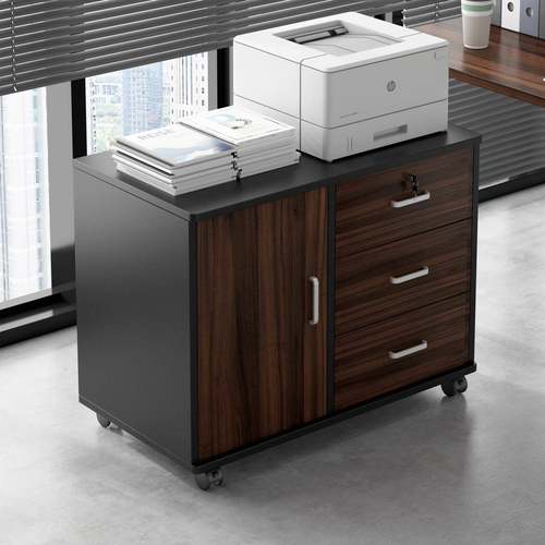 文件柜办公室柜子置物柜办公电脑桌下收纳柜落地矮柜储物柜侧边柜