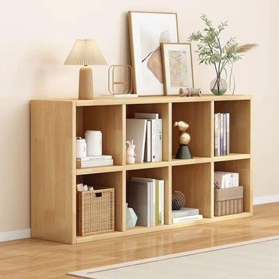 全实木书架置物架组合格子柜落地靠墙儿童客厅储物收纳矮家用书柜