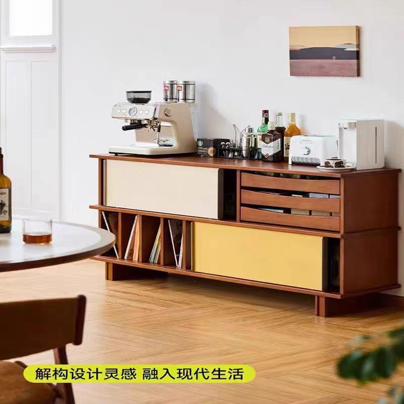 中古斗柜复古实木边柜玄关柜客厅储物收纳抽屉柜推拉门餐边柜