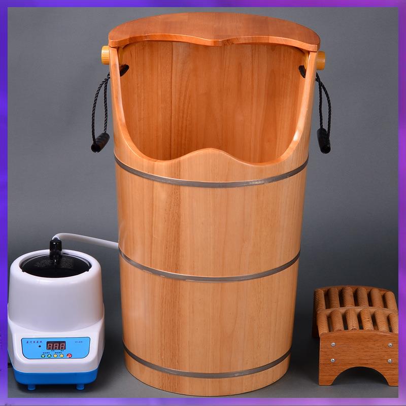 WG6Q蒸汽熏蒸木桶过膝盖汗蒸桶家用蒸脚高深桶加高泡脚洗脚木