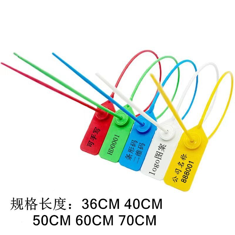 一次性塑料封条苗木标签捆绑x带物流集装箱锁扣自锁式编码防盗铅